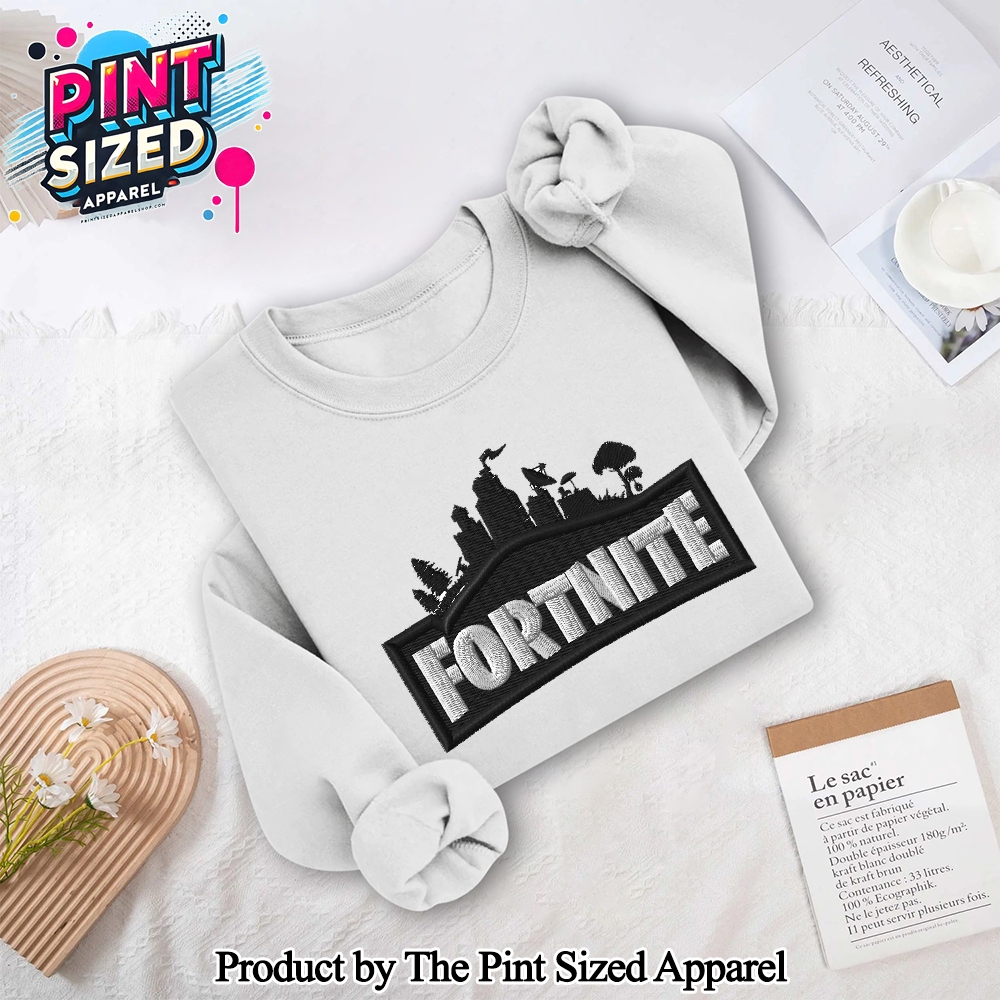 Fortnite Gift For Fans Embroidered Sweatshirt Fortnite Gift For Fans Embroidered Sweatshirt