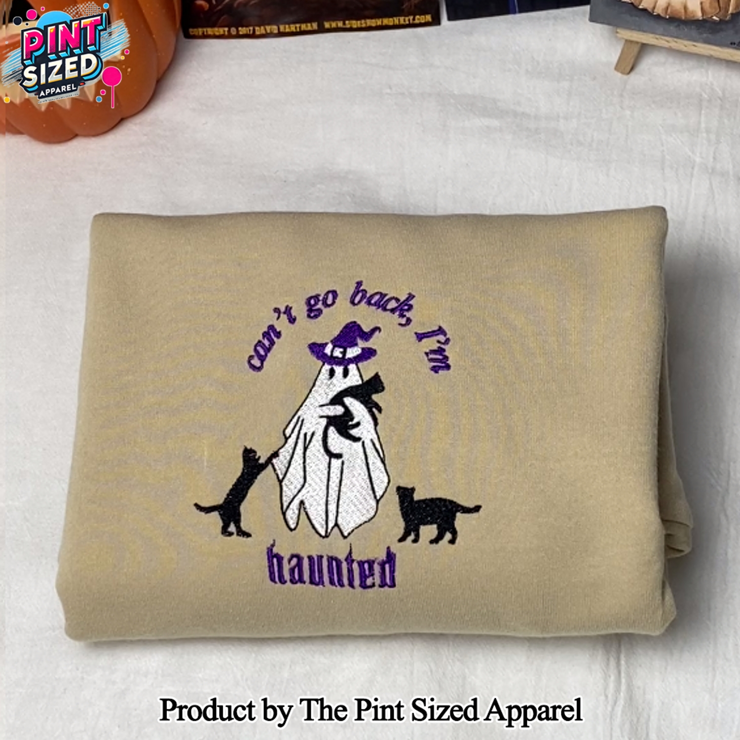 Can't Go Back, I'm Haunted Halloween For Fans Embroidered Sweatshirt Can't Go Back, I'm Haunted Halloween For Fans Embroidered Sweatshirt