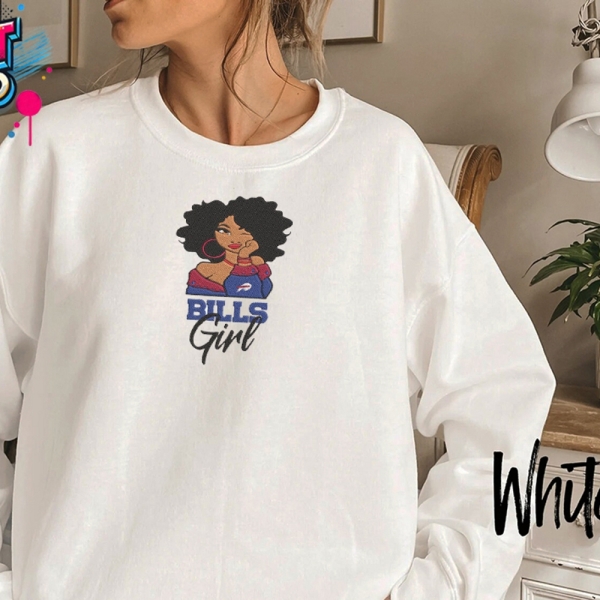 Girl Bills vs Buffalo Bills National Football League Unisex Embroidered Crewneck Sweatshirt