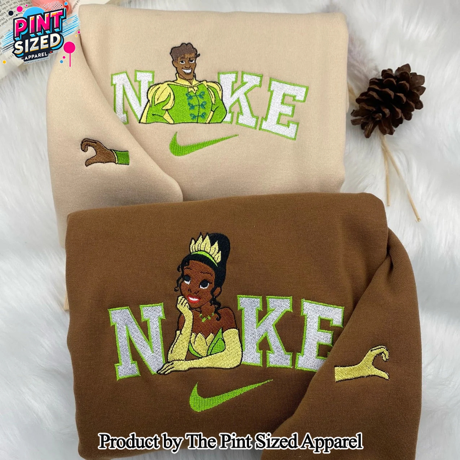 The Princess and the Frog Tiana and Naveen Gift Ideas Embroidered Sweatshirt The Princess and the Frog Tiana and Naveen Gift Ideas Embroidered Sweatshirt