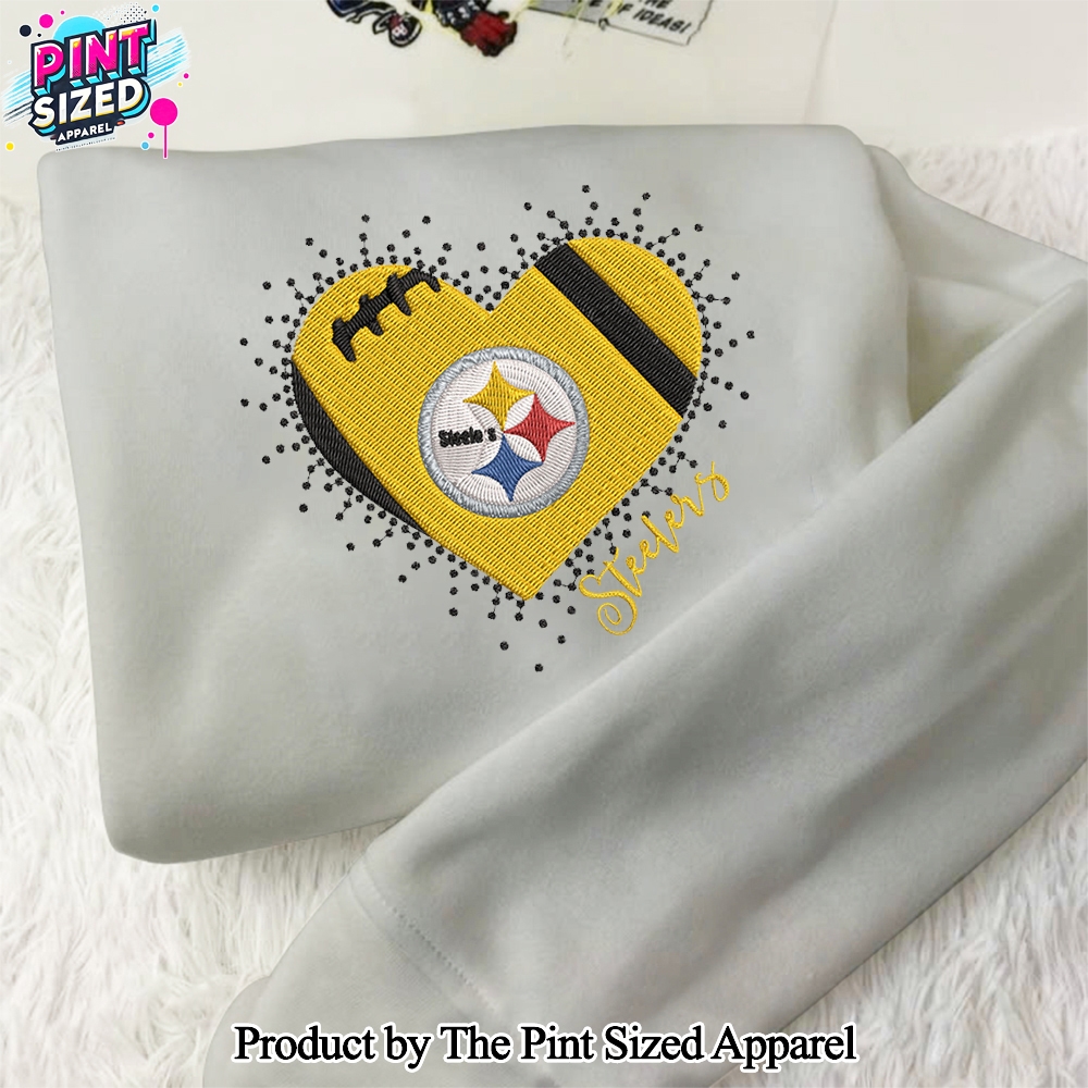 Heart Pittsburgh Steelers Pattern Embroidered Shirt Heart Pittsburgh Steelers Pattern Embroidered Shirt