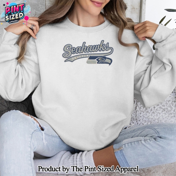 Seattle Seahawks National Football League Embroidered Crewneck Sweatshirt
